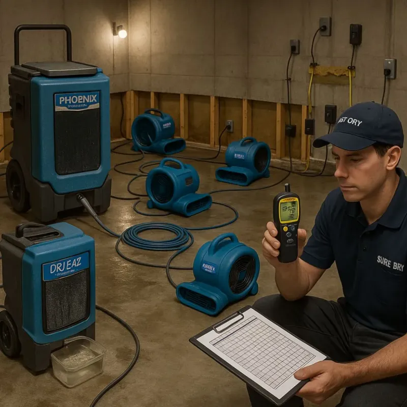 Structural Drying and Dehumidification process in Greenport West, NY